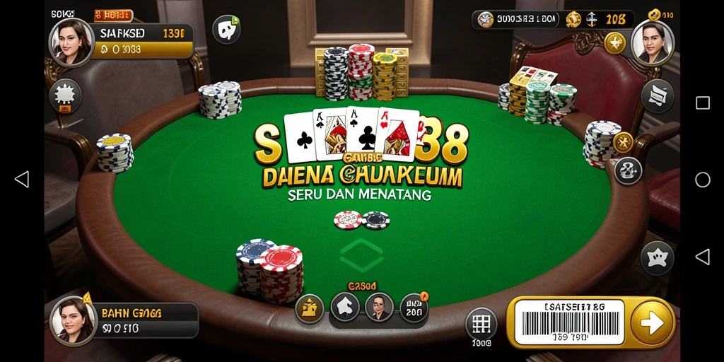 Screenshot SATSET138 memperlihatkan gameplay poker yang seru dan interaktif.