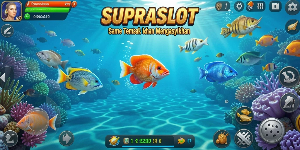 Tangkapan layar gameplay seru Tembak Ikan SUPRASLOT.