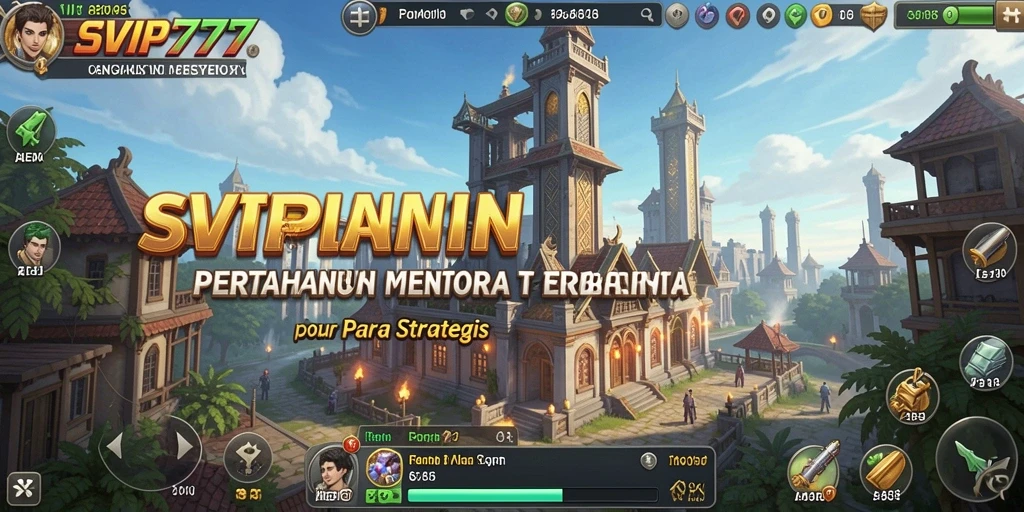 Screenshot gameplay SVIP777 yang menampilkan pertarungan strategi Tower Defense.